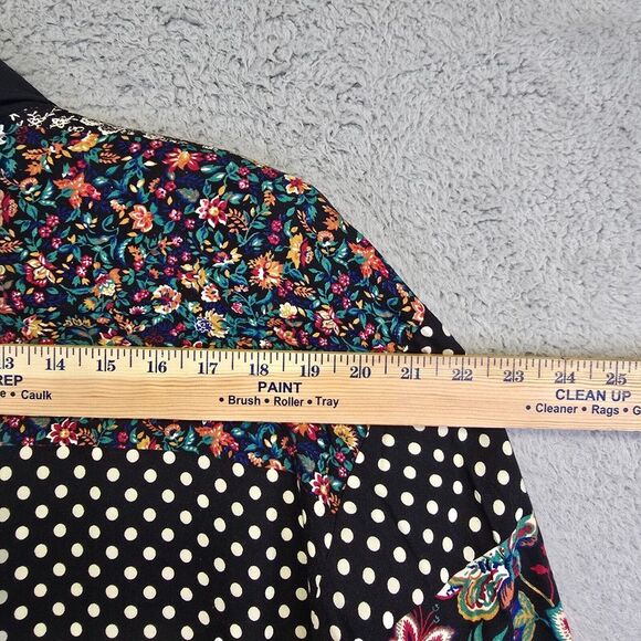Vintage Cabrais Collection Jacket Womens M Patchwork Floral Artsy Boho 80s Retro - Picture 8 of 15